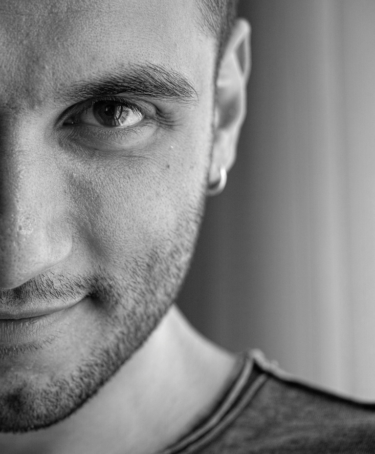 Monochrome Photography of Man Smiling